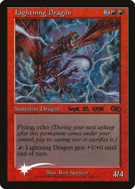 (英)【Foil】稲妻のドラゴン / Lightning Dragon【USG】プレリリースプロモ No.202