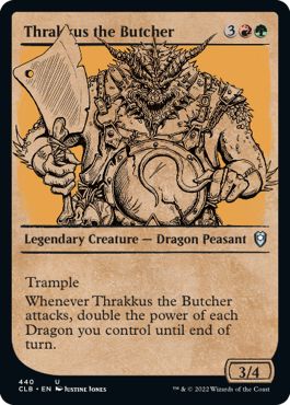 (英)【Foil】解体屋、スラッカス / Thrakkus the Butcher ★ショーケース枠★(ルールブック・カード) 【CLB】 No.440
