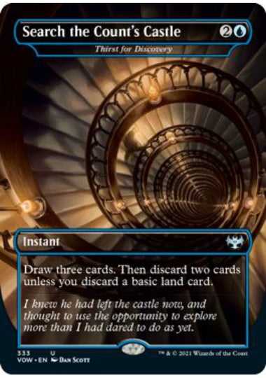 (英)【Foil】伯爵城探り / Search the Count's Castle[発見への渇望 / Thirst for Discovery] ★ボーダーレス★(ドラキュラシリーズ・カード) 【VOW】 No.333