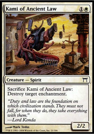 (英)【Foil】古の法の神 / Kami of Ancient Law【CHK】 No.021