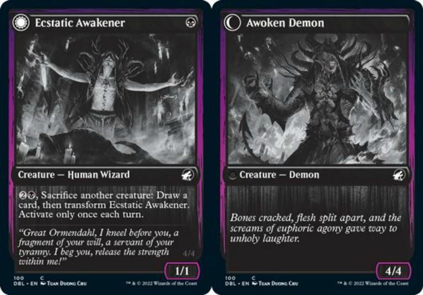 (英)【Foil】有頂天の呼び覚ます者 / Ecstatic Awakener - 目覚めた悪魔 / Awoken Demon【DBL】 No.100