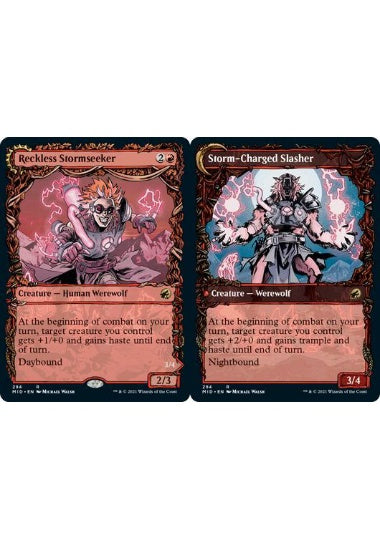 (英)【Foil】無謀な嵐探し / Reckless Stormseeker - 嵐蓄積の斬鬼 / Storm-Charged Slasher ★ショーケース枠★(秋分カード) 【MID】 No.294