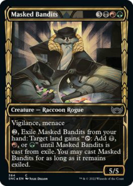 (英)【Foil】覆面の匪賊 / Masked Bandits ★ショーケース枠★(Gilded Foil) 【SNC】 No.384