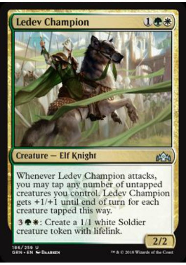 (英)【Foil】レーデヴの勇者 / Ledev Champion【GRN】 No.186