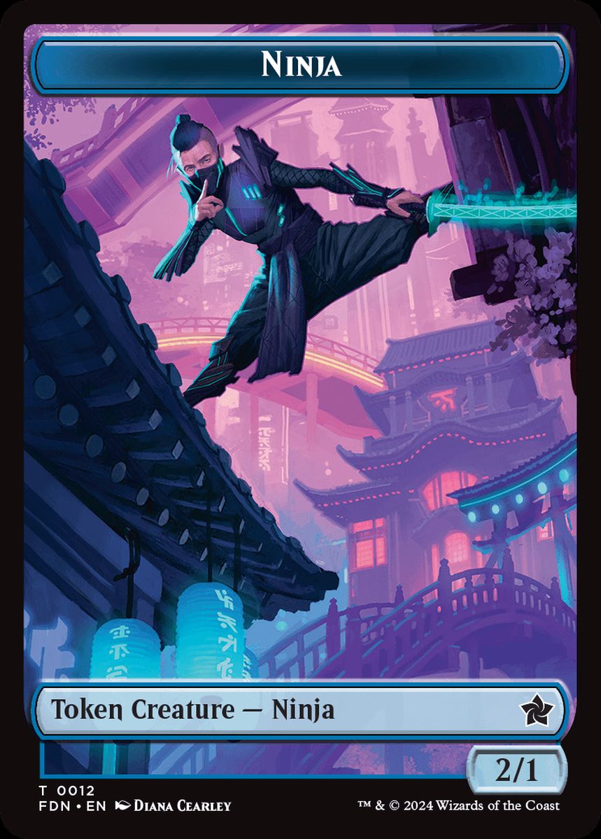 (英)忍者トークン / Ninja Token No.012 - 紋章 - 狡猾な侵入者、魁渡 / Emblem - Kaito, Cunning Infiltrator【FDN-TOKEN】 No.024