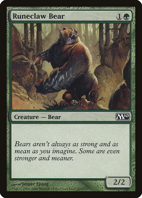 (英)【Foil】ルーン爪の熊 / Runeclaw Bear【M10】 No.203