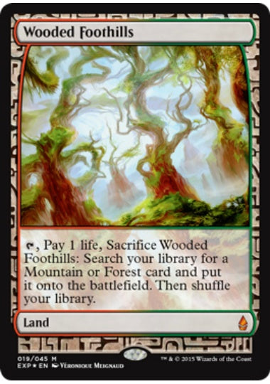 英)【Foil】樹木茂る山麓 / Wooded Foothills【EXP】 No.019 | MtG通販