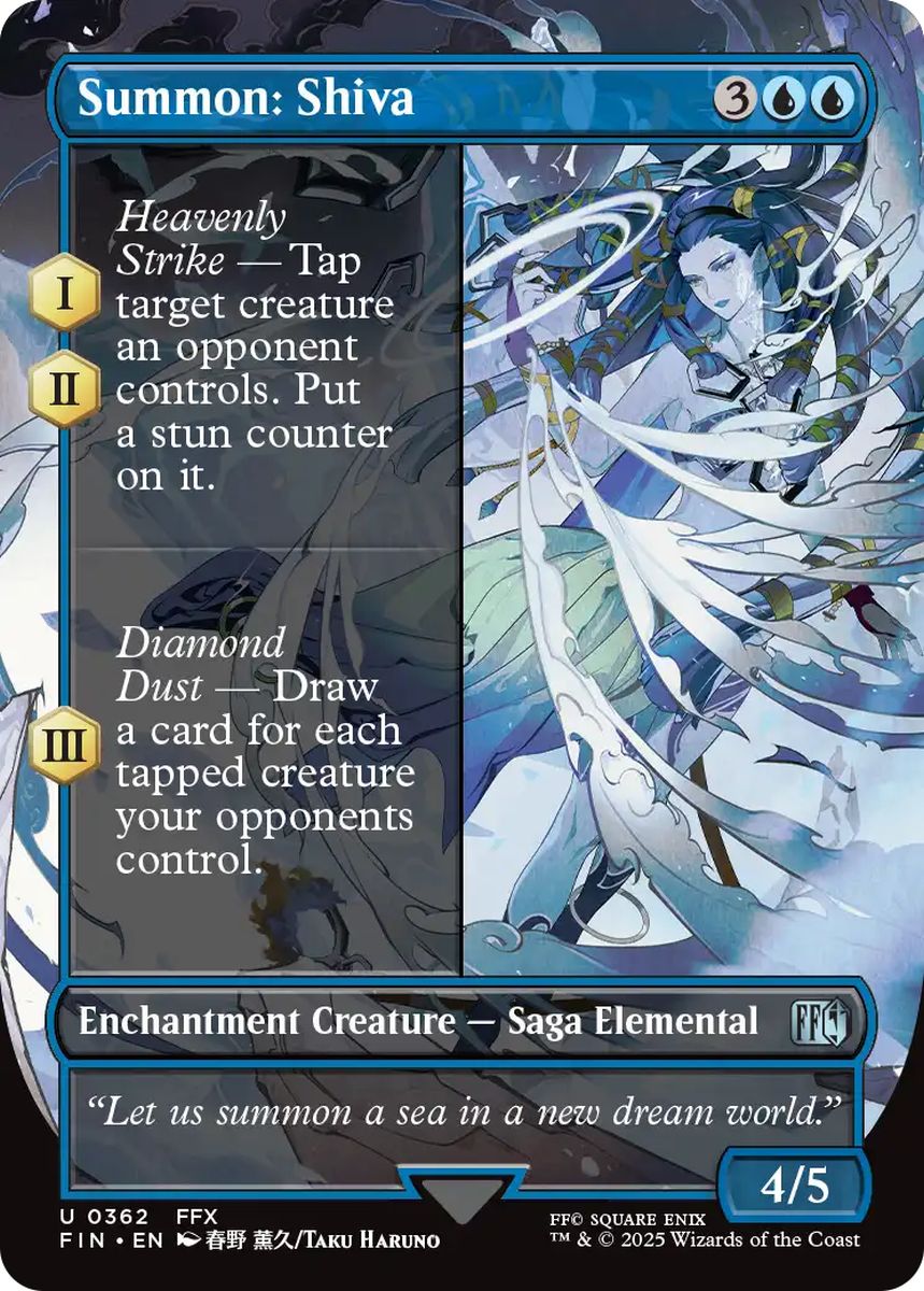 (英)【Foil】召喚：シヴァ / Summon: Shiva ★ボーダーレス★(木版画) 【FIN】 No.362