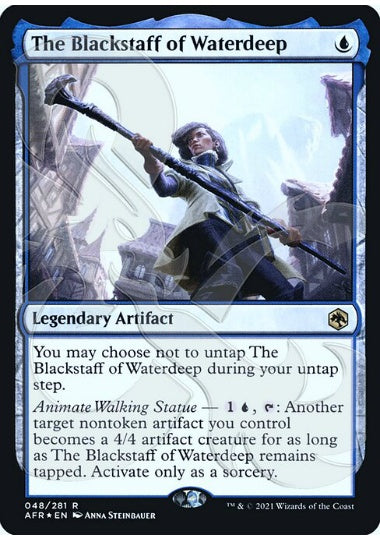 (英)【Foil】ウォーターディープの黒杖 / The Blackstaff of Waterdeep ★アンパサンド・カード★【AFR】 No.048
