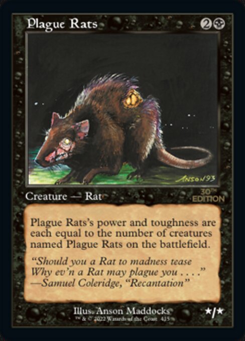 (英)疫病ネズミ / Plague Rats【30A】 旧枠加工カード No.415 ※トーナメントで使用することはできません。
