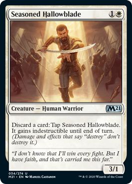 (英)【Foil】歴戦の神聖刃 / Seasoned Hallowblade【M21】 No.034