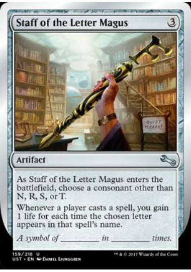 (英)【Foil】Staff of the Letter Magus 【UST】 No.159