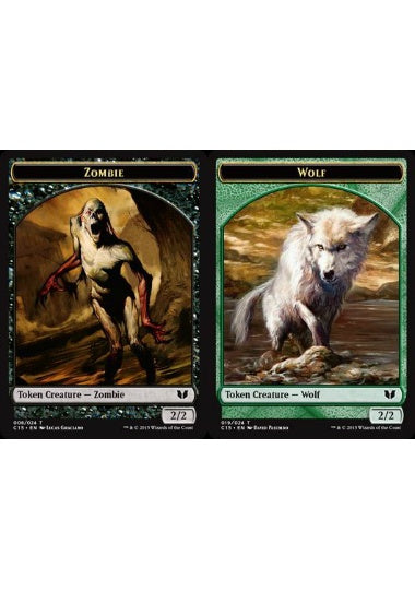 (英)ゾンビトークン / Zombie Token No.008 - 狼トークン / Wolf Token【C15-TOKEN】 No.019