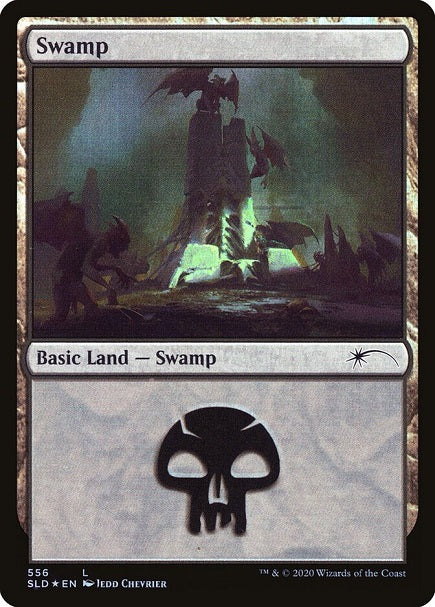 (英)【Foil】沼 / Swamp【SLD】 No.556