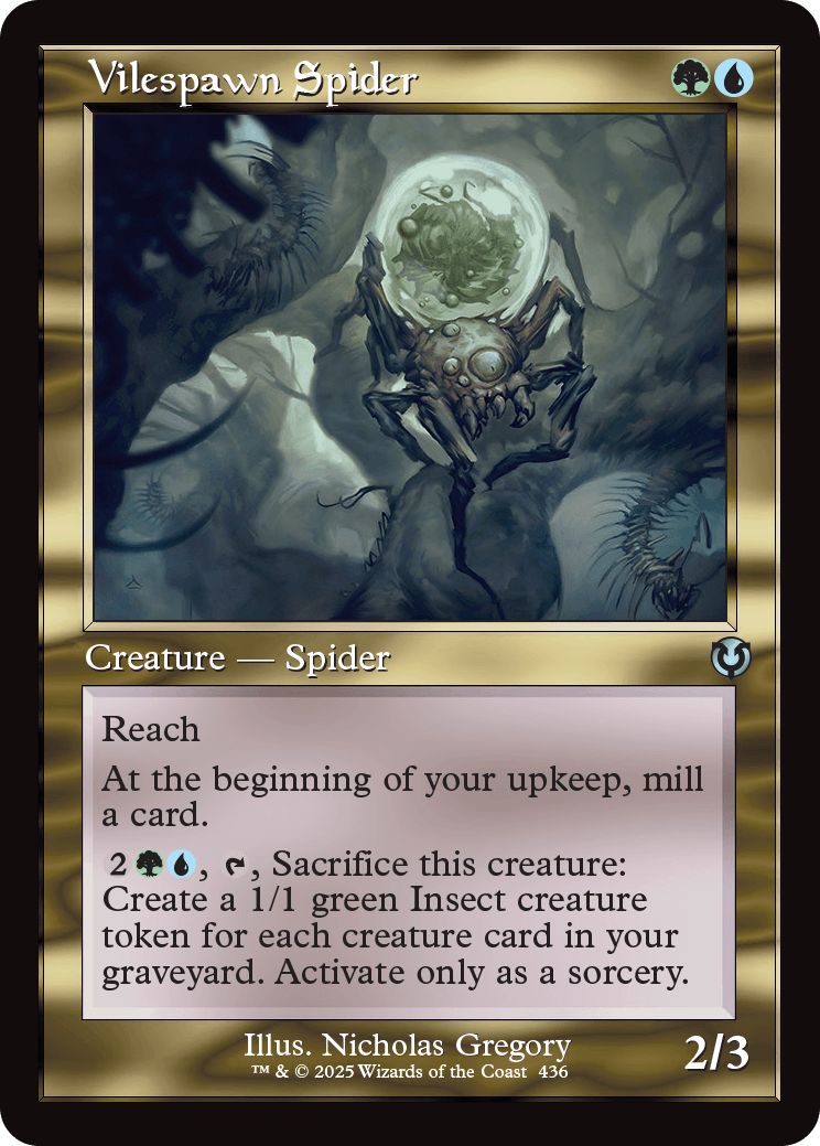 (英)【Foil】堕落産みの蜘蛛 / Vilespawn Spider ★ショーケース枠★(旧枠加工カード) 【INR】 No.436
