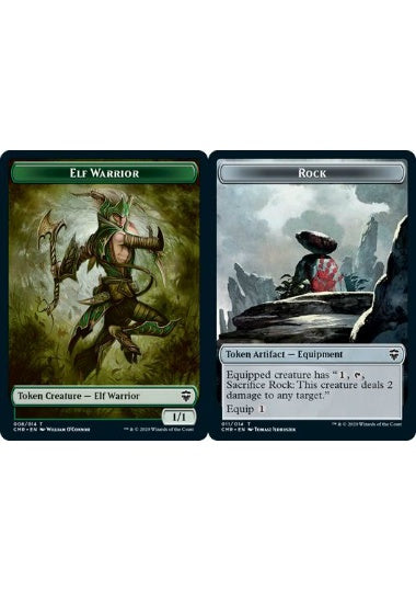 (英)【Foil】エルフ・戦士トークン / Elf Warrior TokenNo.008 - 岩トークン / Rock Token【CMR-TOKEN】 No.011