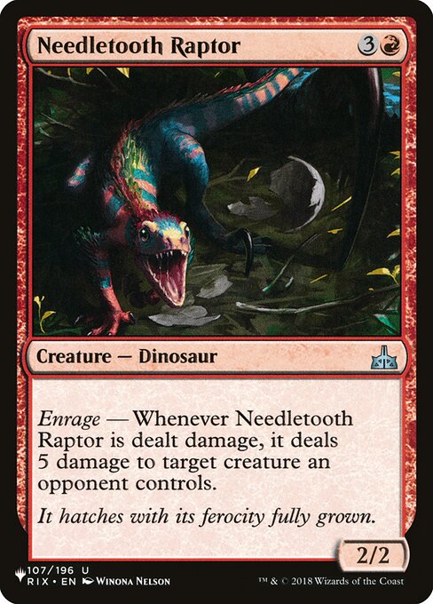 (英)針歯の猛竜 / Needletooth Raptor【RIX】 PWシンボル付き再販 No.107