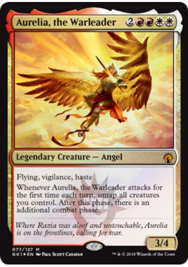 (英)【Foil】戦導者オレリア / Aurelia, the Warleader【GK1】絵違いFoil No.077