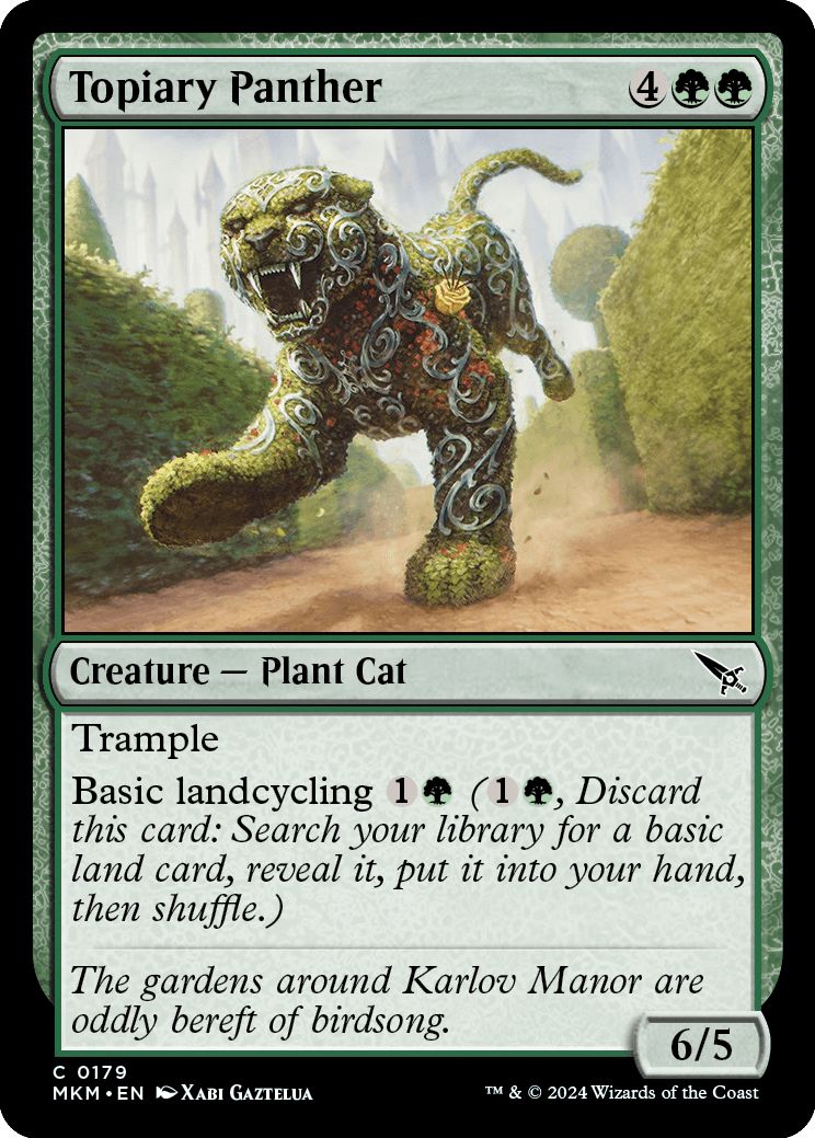 (英)【Foil】装飾庭園の豹 / Topiary Panther【MKM】 No.179