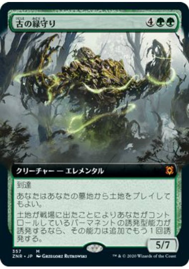 (日)【Foil】古の緑守り / Ancient Greenwarden ★拡張枠★ 【ZNR】 No.357