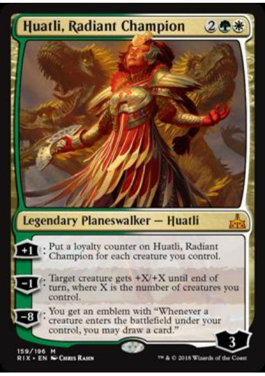 (英)【Foil】光輝の勇者、ファートリ / Huatli, Radiant Champion【RIX】 No.159