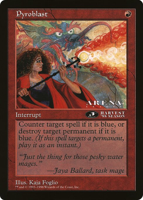 (英)紅蓮破 / Pyroblast【PRM】 アリーナプロモ 3rd Place 【Oversized Card】 BIG-PRM-064 ※トーナメントで使用することはできません。