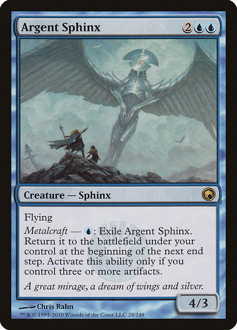 (英)【Foil】銀白のスフィンクス / Argent Sphinx【SOM】 No.028