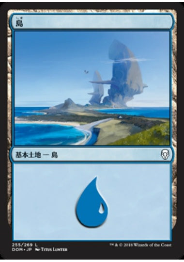 (日)【Foil】島 / Island【DOM】 No.255