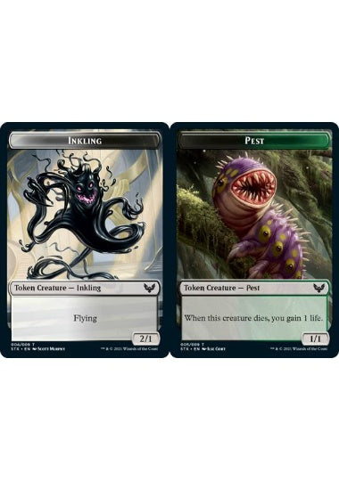 (英)墨獣トークン / Inkling Token No.004 - 邪魔者トークン / Pest Token【STX-TOKEN】 No.005