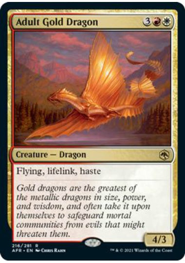 (英)【Foil】アダルト・ゴールド・ドラゴン / Adult Gold Dragon【AFR】 No.216