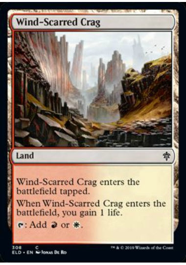 (英)風に削られた岩山 / Wind-Scarred Crag【ELD】 プレインズウォーカーデッキ収録 No.308