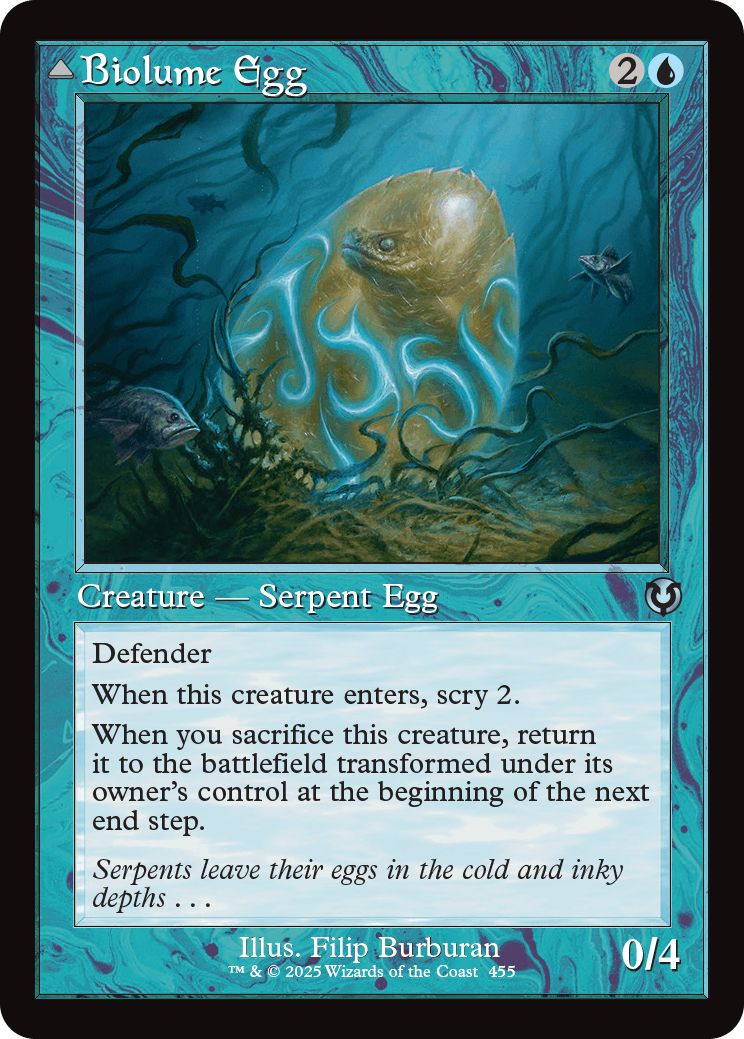 (英)【Foil】生物光の卵 / Biolume Egg - 生物光の海蛇 / Biolume Serpent ★ショーケース枠★(旧枠加工カード) 【INR】 No.455