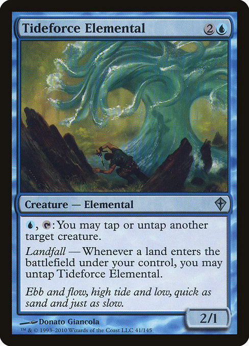 (英)【Foil】潮力の精霊 / Tideforce Elemental【WWK】 No.041