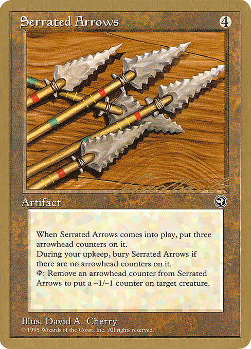 (英)鋸刃の矢 / Serrated Arrows【PTC】 ProTour NewYork Decks 1996 Leon Linback 金枠 No.211