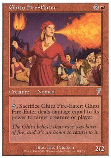 (英)【Foil】ギトゥの火喰い人 / Ghitu Fire-Eater【7ED】 No.184
