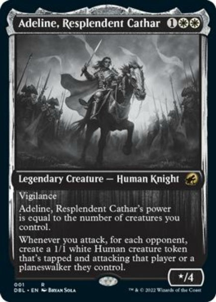 (英)【Foil】輝かしい聖戦士、エーデリン / Adeline, Resplendent Cathar【DBL】 No.001