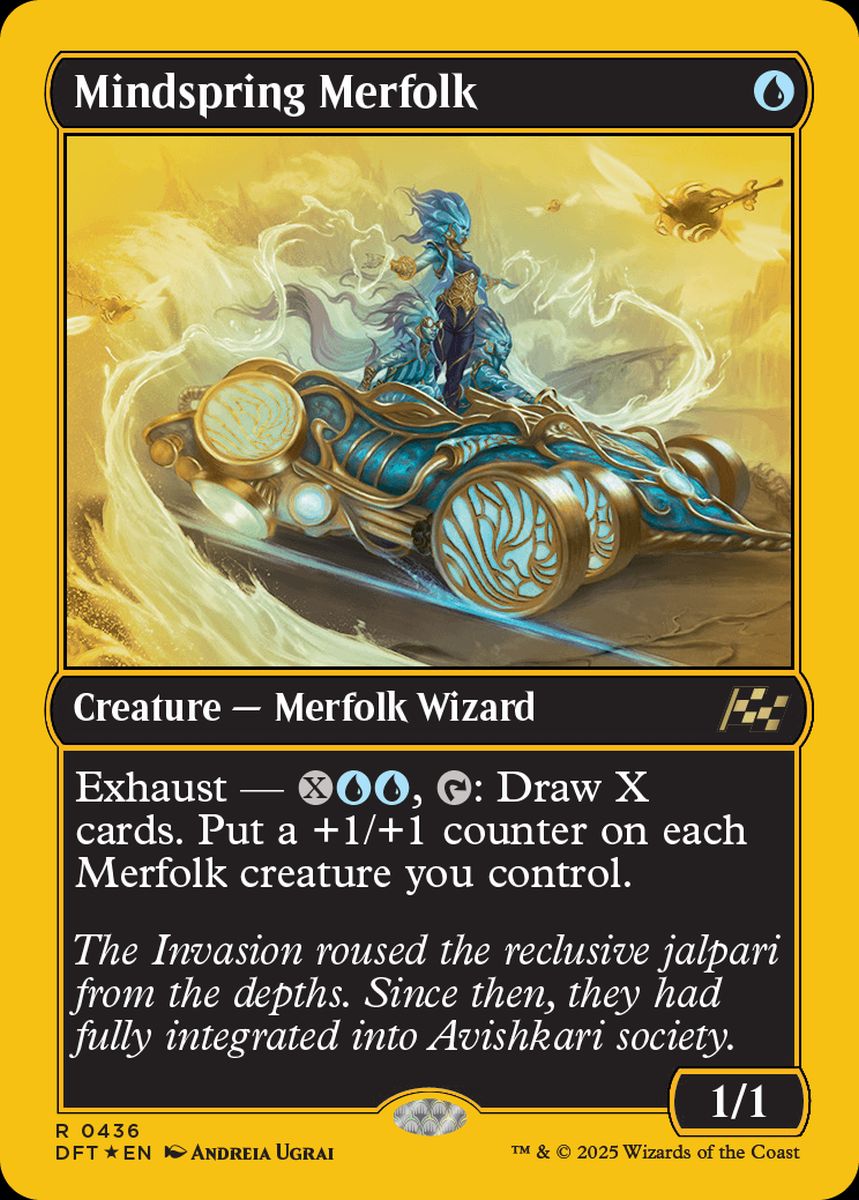 (英)【ファーストプレイスFoil】思考の泉のマーフォーク / Mindspring Merfolk【DFT】 No.436