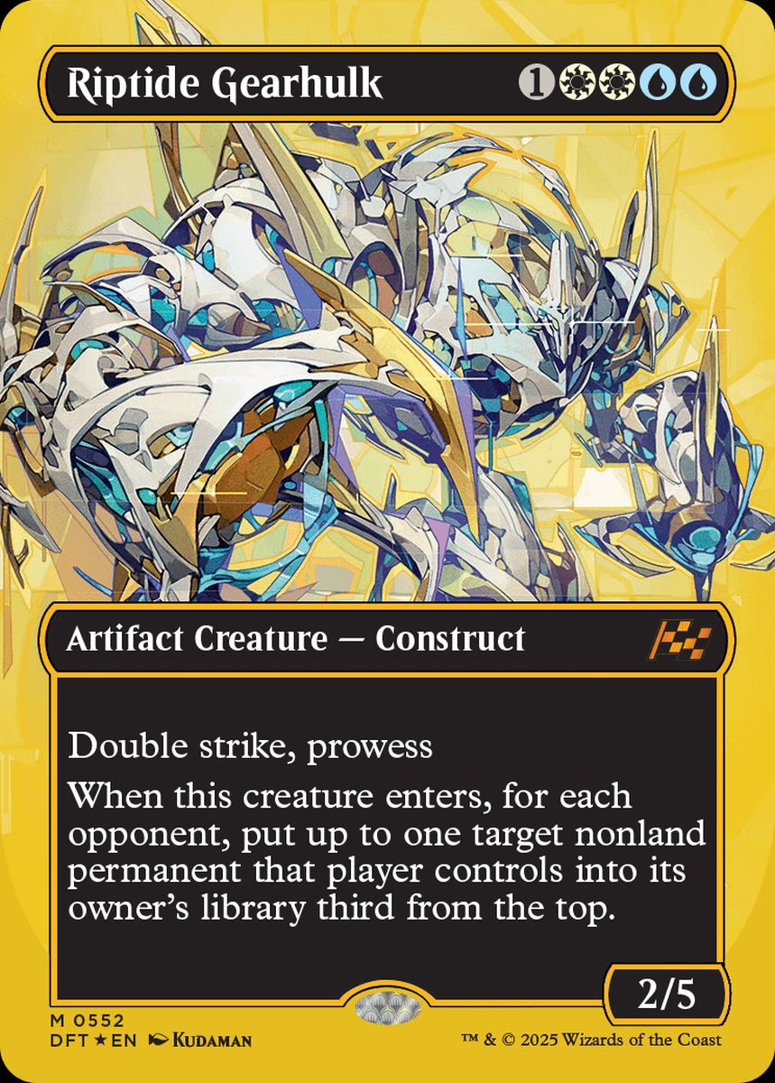 (英)【ファーストプレイスFoil】激浪の機械巨人 / Riptide Gearhulk ★ボーダーレス★ 【DFT】 No.552