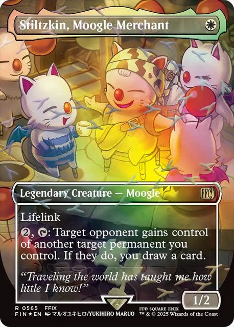 (英)【チョコボトラックFoil】モーグリの商人、スティルツキン / Stiltzkin, Moogle Merchant ★ボーダーレス★ 【FIN】 No.565