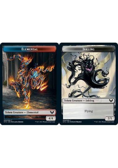 (英)【Foil】エレメンタルトークン / Elemental TokenNo.002 - 墨獣トークン / Inkling Token【STX-TOKEN】 No.004