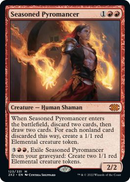 (英)【Foil】歴戦の紅蓮術士 / Seasoned Pyromancer【2X2】 No.123