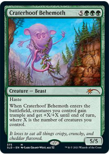 (英)【Foil】孔蹄のビヒモス / Craterhoof Behemoth【SLD】Extra Life 2021 No.375