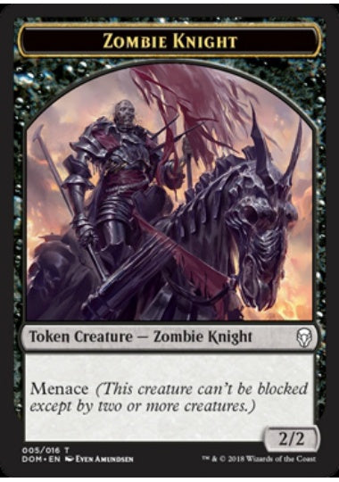 (英)ゾンビ・騎士トークン / Zombie Knight Token【DOM-TOKEN】 No.005