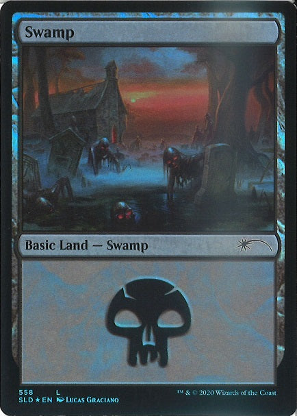 (英)【Foil】沼 / Swamp【SLD】 No.558