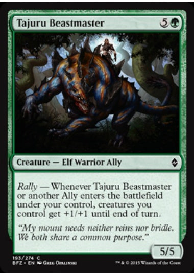 (英)【Foil】タジュールの獣使い / Tajuru Beastmaster【BFZ】 No.193