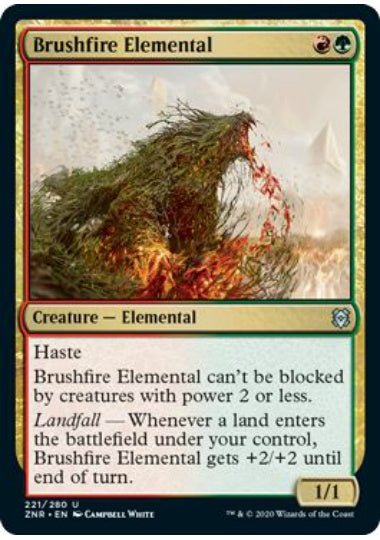 (英)【Foil】山火事の精霊 / Brushfire Elemental【ZNR】 No.221
