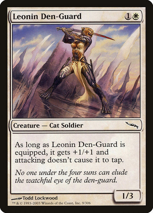 (英)【Foil】レオニンの居衛 / Leonin Den-Guard【MRD】 No.009