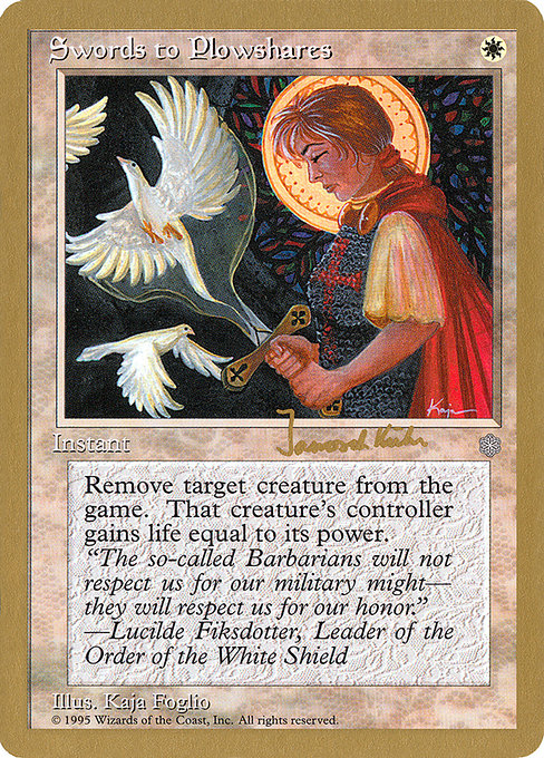 (英)剣を鍬に / Swords to Plowshares【WC97】 World Championship Decks 1997 Janosch Kuhn 金枠 No.009