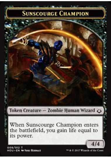 (英)陽光鞭の勇者トークン / Sunscourge Champion Token【HOU-TOKEN】 No.009