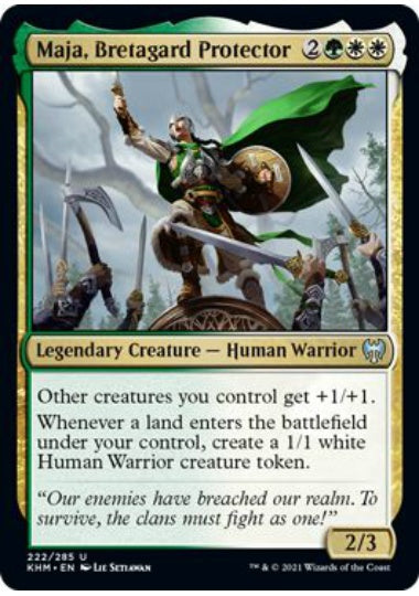 (英)【Foil】ブレタガルドの守護者、メイヤ / Maja, Bretagard Protector【KHM】 No.222